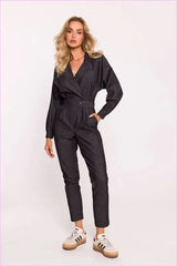 Cotton Wrap Jumpsuit Unique Fashion Style