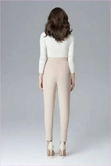 Creased Trousers Unique Style Waist Emphasis Fashion
