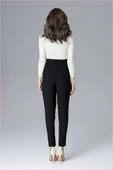 Creased Trousers Unique Style Waist Emphasis Fashion