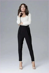 Creased Trousers Unique Style Waist Emphasis Fashion