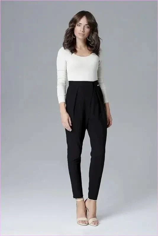 Creased Trousers Unique Style Waist Emphasis Fashion