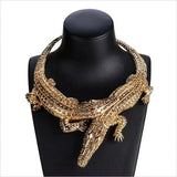 Crystal Crocodile Collar Necklace for a Trendy Look