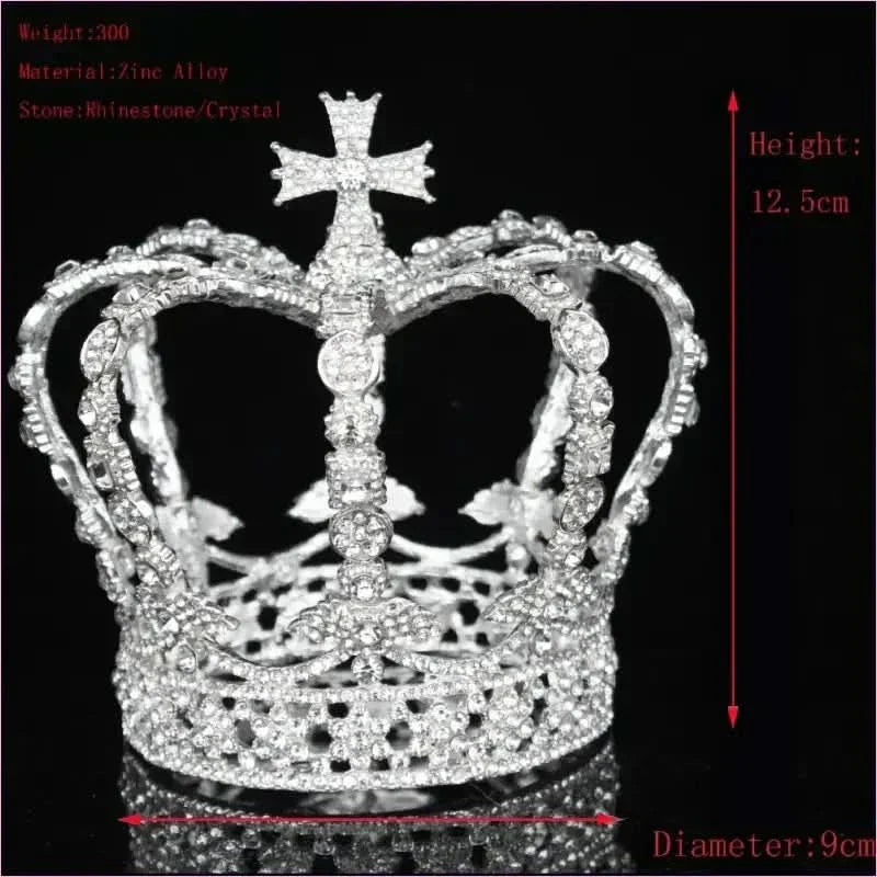 Crystal Vintage Royal Crown for Men and Women