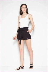 Cuffed High Waist Fashion Shorts