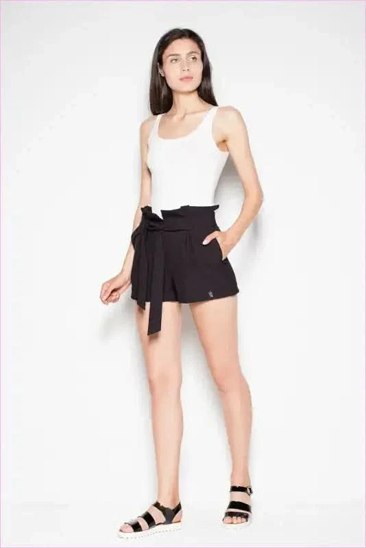 Cuffed High Waist Fashion Shorts