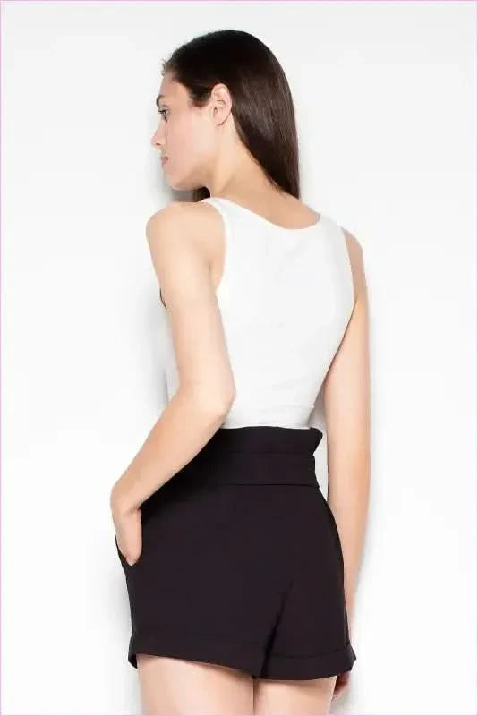 Cuffed High Waist Fashion Shorts