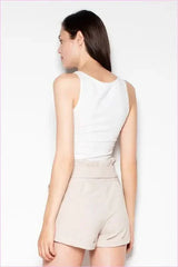 Cuffed High Waist Fashion Shorts