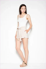 Cuffed High Waist Fashion Shorts