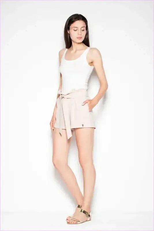 Cuffed High Waist Fashion Shorts
