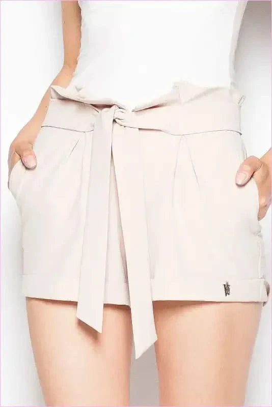 Cuffed High Waist Fashion Shorts