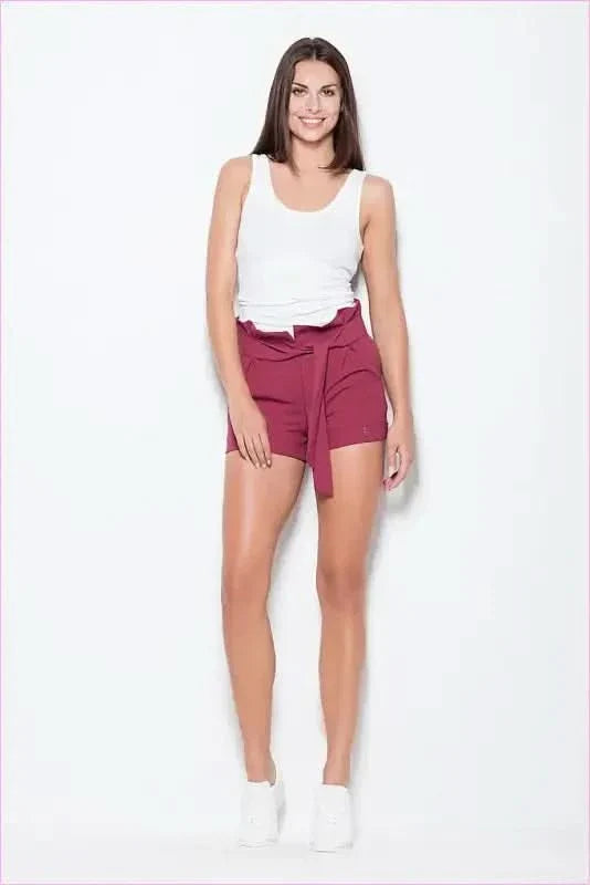 Cuffed High Waist Fashion Shorts