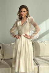 Bicotone Evening Midi Dress | Chic Layered Skirt & Feminine Style