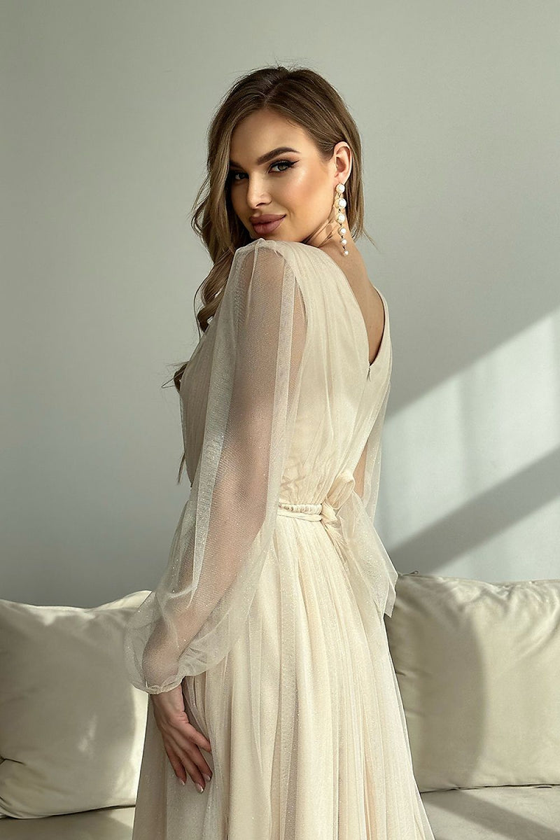 Bicotone Evening Midi Dress | Chic Layered Skirt & Feminine Style