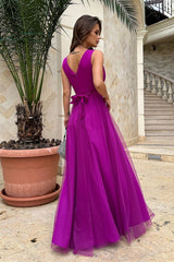 Bicotone Glittering Long Evening Dress - Sweetheart Neckline
