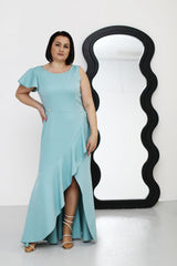 Elegant Jersa One Shoulder Cocktail Dress - Fitted & Ruffled