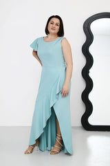Elegant Jersa One Shoulder Cocktail Dress - Fitted & Ruffled