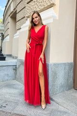 Bicotone Glittering Long Evening Dress - Sweetheart Neckline