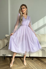 Bicotone Evening Midi Dress | Chic Layered Skirt & Feminine Style