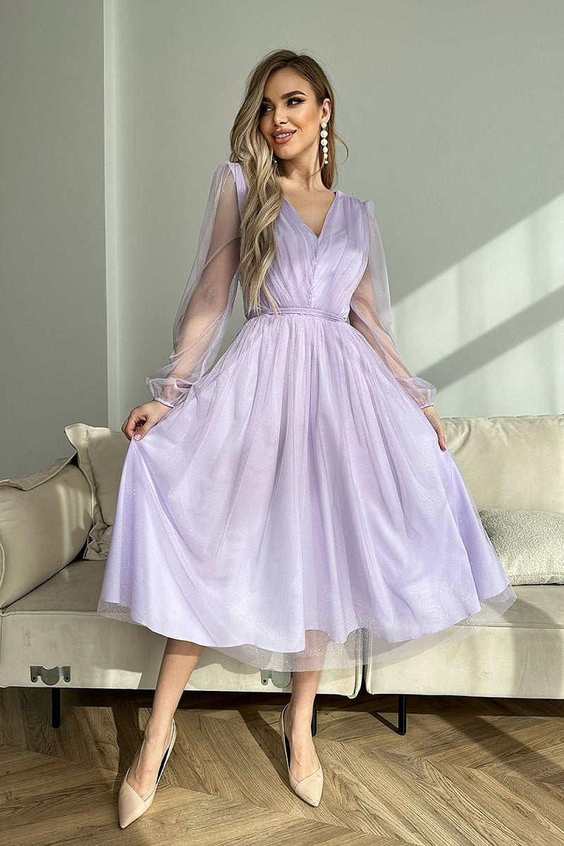 Bicotone Evening Midi Dress | Chic Layered Skirt & Feminine Style