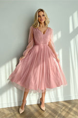 Bicotone Evening Midi Dress | Chic Layered Skirt & Feminine Style