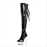 Dazzling Thigh Boots with Crystal Platform for Unmatched Style and Elegance