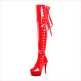 Dazzling Thigh Boots with Crystal Platform for Unmatched Style and Elegance