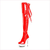 Dazzling Thigh Boots with Crystal Platform for Unmatched Style and Elegance