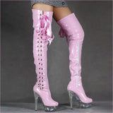 Dazzling Thigh Boots with Crystal Platform for Unmatched Style and Elegance
