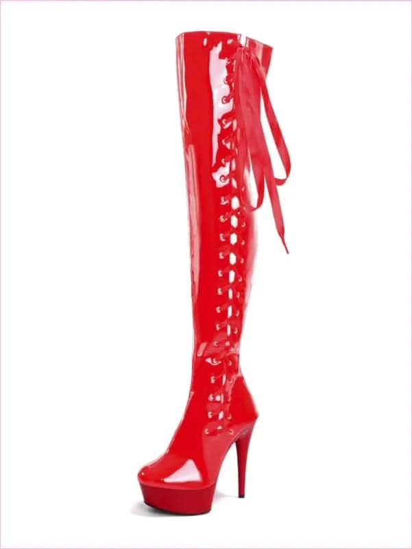 Dazzling Thigh Boots with Crystal Platform for Unmatched Style and Elegance