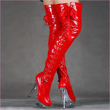 Dazzling Thigh Boots with Crystal Platform for Unmatched Style and Elegance
