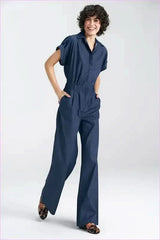Denim Jumpsuit Unique Styling Fashion Style