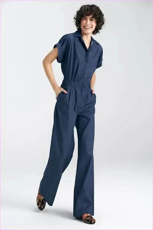 Denim Jumpsuit Unique Styling Fashion Style