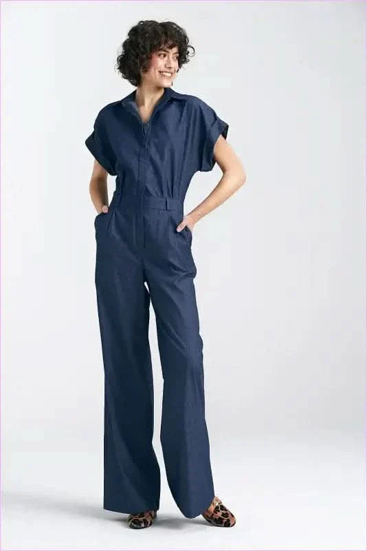 Denim Jumpsuit Unique Styling Fashion Style