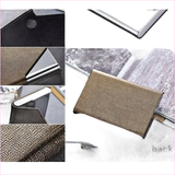 Denim Leather Unisex Business Credit Card Holder with Metal Accents