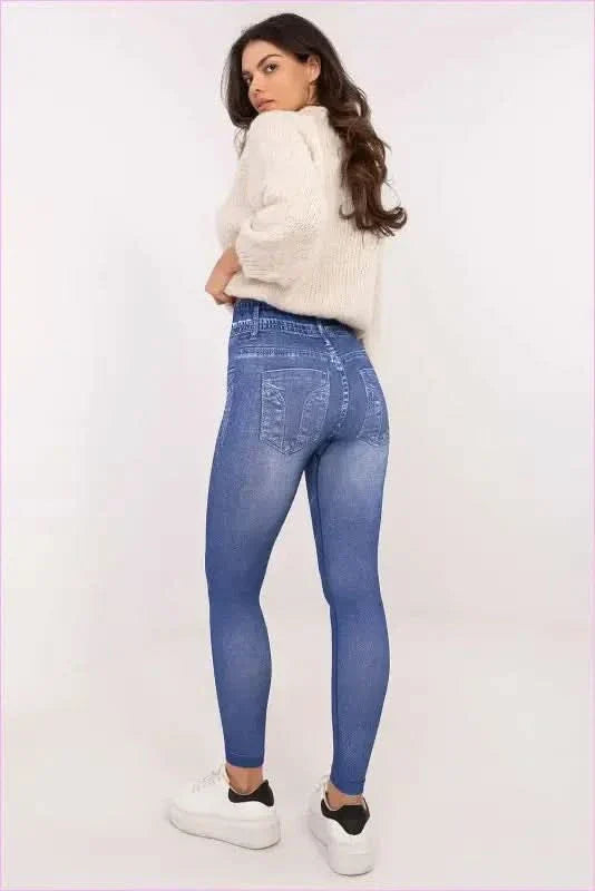 Denim Look Leggings Stylish Comfort Fashion