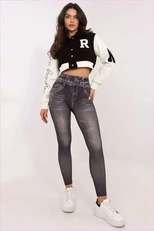 Denim Look Leggings Stylish Comfort Fashion