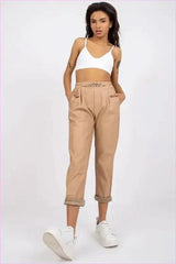 Eco Leather 7/8 Pants Unique Fashion Style