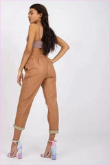 Eco Leather 7/8 Pants Unique Fashion Style