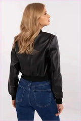 Eco Leather Bomber Jacket Women's Fashion Style