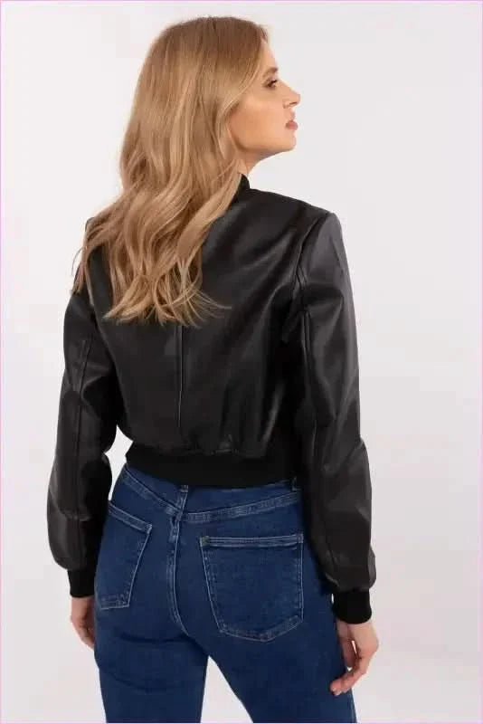Eco Leather Bomber Jacket Women's Fashion Style