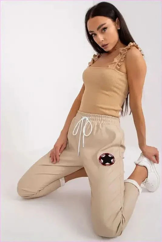 Eco Leather Pants High Rise Unique Style Fashion
