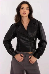 Eco Leather Women's Fashion Jacket Unique Style Short Jacket for Women