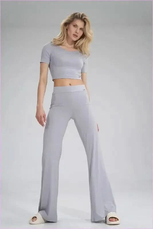 Elastic Waist Bell Bottoms Unique Fashion Style