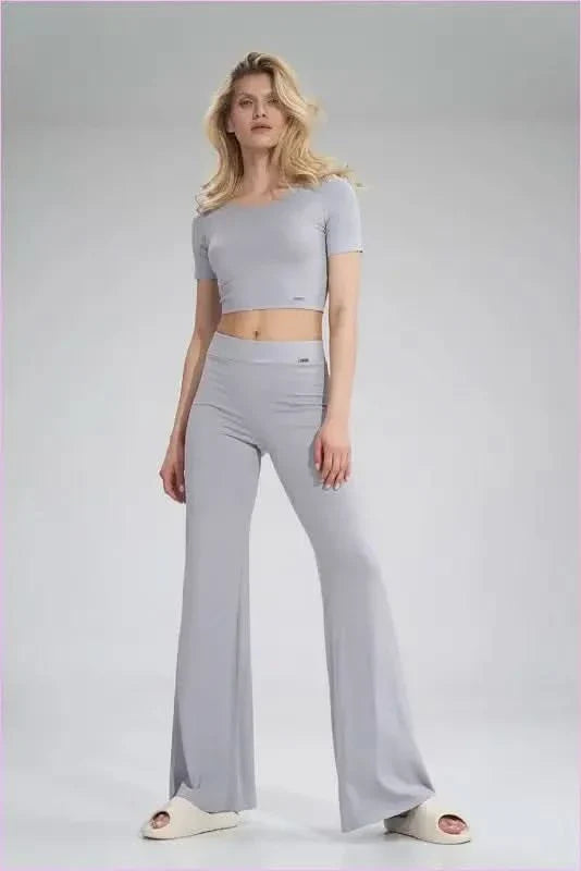 Elastic Waist Bell Bottoms Unique Fashion Style