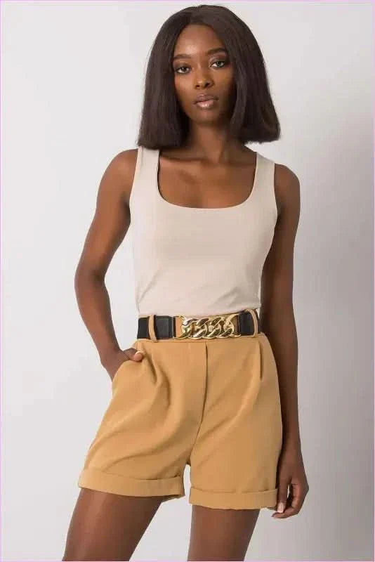 Elastic Waist Fashion Shorts for Women