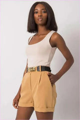 Elastic Waist Fashion Shorts for Women