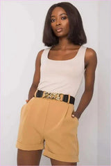 Elastic Waist Fashion Shorts for Women