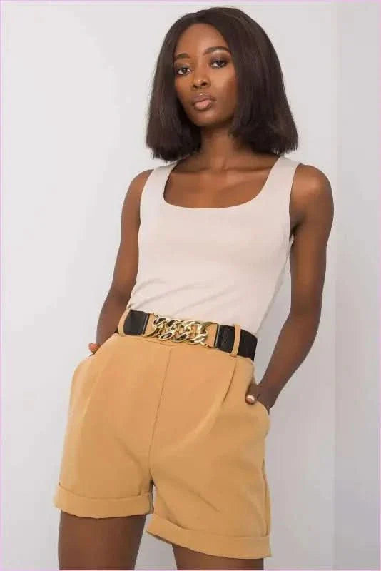 Elastic Waist Fashion Shorts for Women