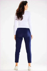 Elastic Waist Fitted Pants Unique Style Fashion