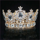 Elegant Crystal Bridal Crown Headpiece with Red Gemstones